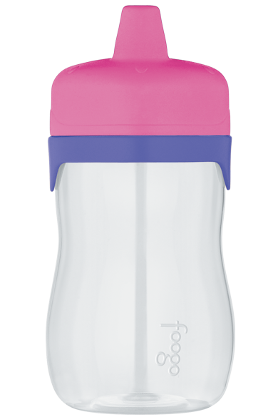 320ml Foogo BPA Free Hard Spout Tritan Plastic Sippy Cup - Pink / Pink