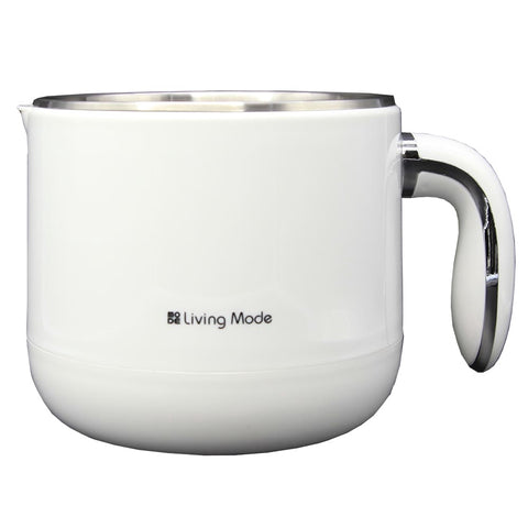 Living Mode handy cooker, multi purpose cooker with rice cooking function and heat proof body 1.8 L, white
