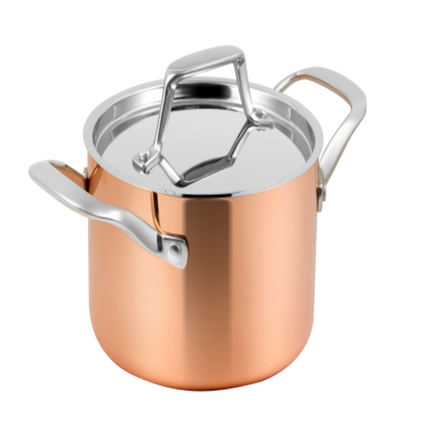 Lassani Tri-Ply Copper 16 Cm Casserole With Lid And Induction Bottom