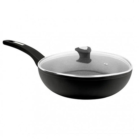 Marburg 32cm Wok With Lid And Xylan Coating Inside With White Dot