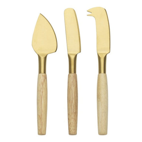 Alto Set of 3 Cheese Knives Set Gold