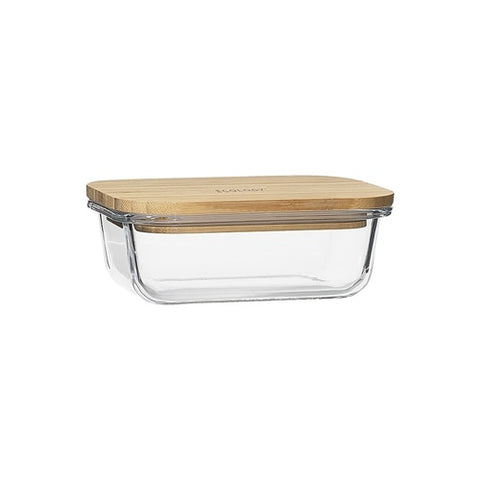 Nourish Rectangle Storage With Bamboo Lid 14.5 X 10.5Cm