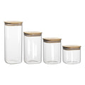 Pantry Square Canister Set Of 4 Assorted Sizes Burnish Logo On Lid
