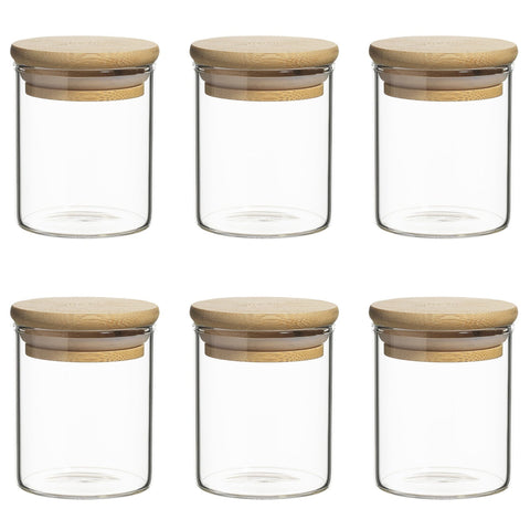 Pantry Round Spice Jar Set Of 6 Burish Logo On Lid 5.7Cm / 200Ml