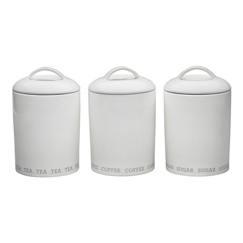 Abode 3 Piece Tea, Coffee & Sugar Canister Set