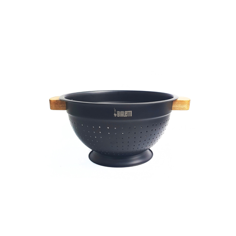 Acacia Handle With Black Stainless Steel Body - 24Cm Colander