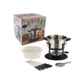 12 Piece 3 In 1 Stainless Steel Fondue Set with Magnetic Fork Guide