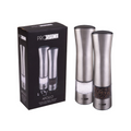 Apollo Stainless Steel Battery Operated Salt & Pepper Mill Set 21.5Cm