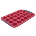 Silicone 24 Cup Mini Muffin Pan - Red / Red