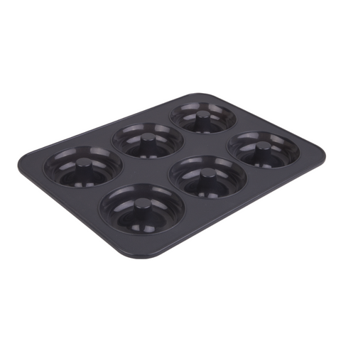 Silicone 6 Cup Doughnut Pan - Charcoal / Charcoal