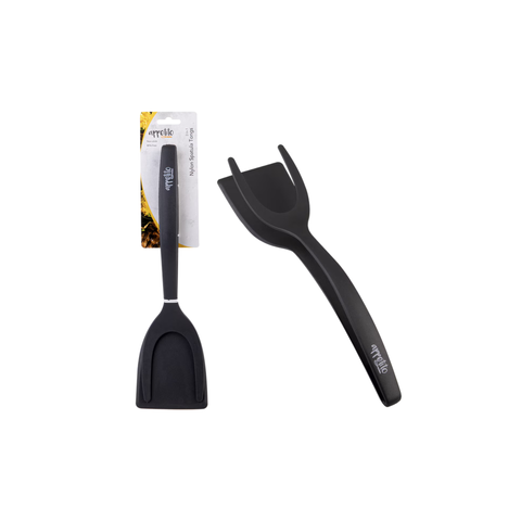 2 in 1 Nylon Spatula Tongs - Black