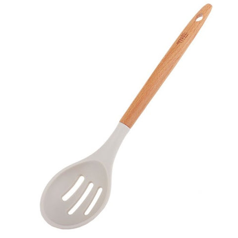 Silicone Slotted Spoon With Beechwood Handle