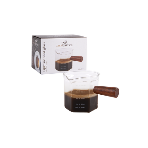 Espresso Shot Glass W/Wood Handle 120ml