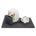 Dish Drying Mat With 3 Section Rack - Charcoal / Charcoal