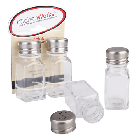 Square Glass Cafe Salt & Pepper Shakers