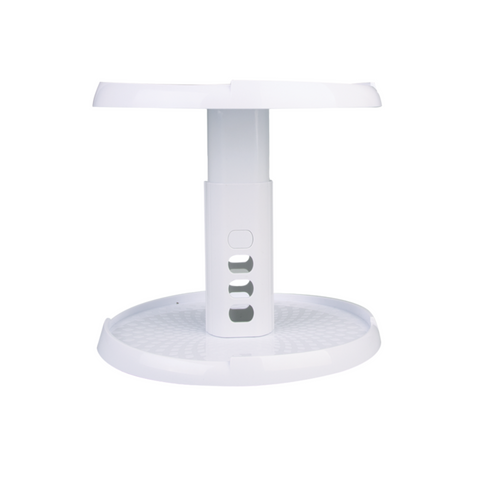 2 Tier Turntable With Adjustable - White / White