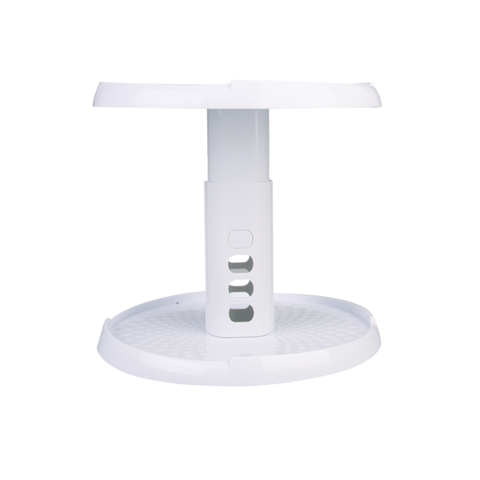 2 Tier Turntable With Adjustable - White