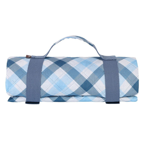 Picnic Rug - Gingham Blue/Grey 175 X 142Cm