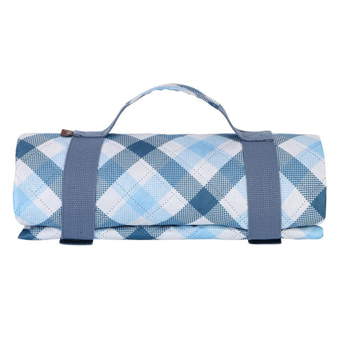 Picnic Rug - Gingham Blue/Grey 175 X 142Cm