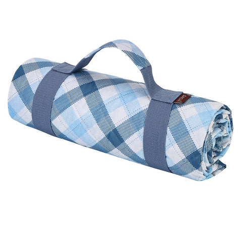 Picnic Rug - Gingham Blue/Grey 175 X 142Cm
