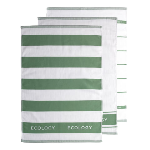 Fold Set of 3 Tea Towel 50x75 Sage