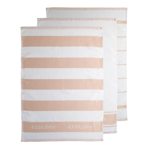 Fold Set of 3 Tea Towel 50x75 Rose