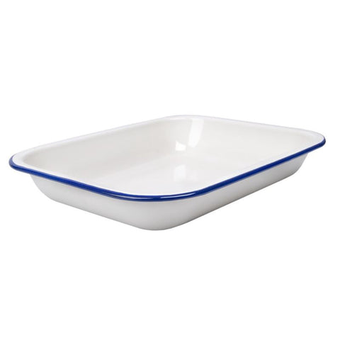 Enamel Oblong Pie Dish 1.5L Blue