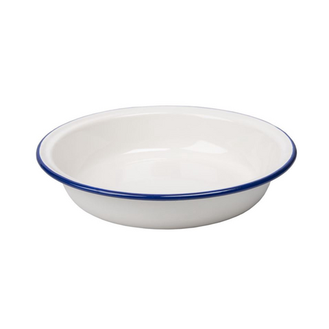 Enamel Round Pie Dish 19.5cm Blue