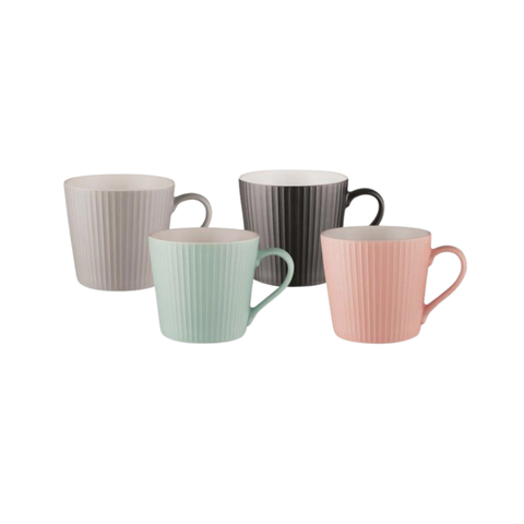 Mod Mug Set Of 4-Ribbed