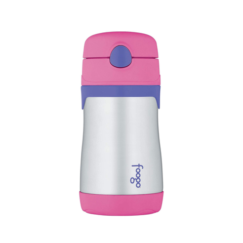 Foogo Straw Bottle 355ml - Pink