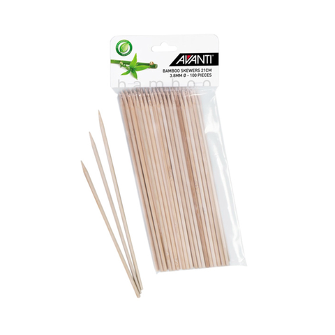 Bamboo Skewers 21cm - 100Piece Pack