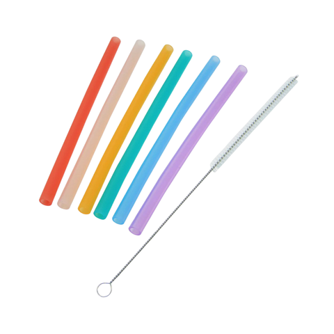Silicone Straws & Brush Set