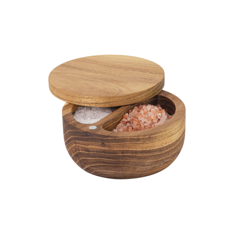Icon Chef Salt Pig DUO with dia 12.5cm - Acacia Wood
