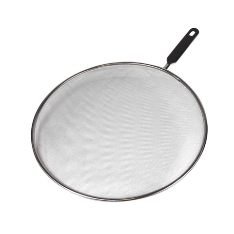 Stainless Steel Splatter Screen 33cm Black Handle