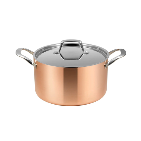 Lassani Tri-Ply Copper 24cm Casserole With Lid And Induction Bottom