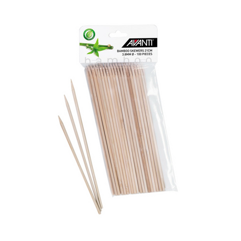 Bamboo Skewers 21cm - 100Piece Pack