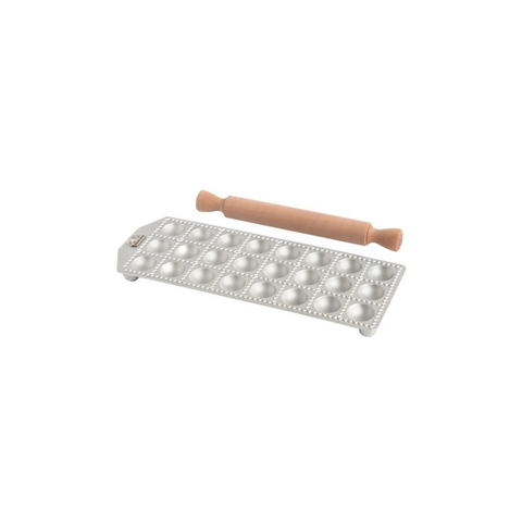 Ravioli Tray w/ Rolling Pin 24pcs - Rd 40mm