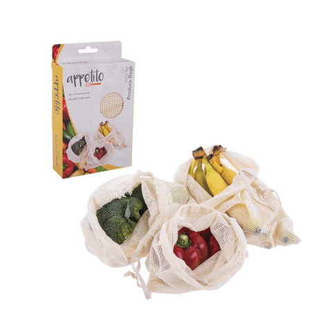 Cotton Net Produce Bags Set of 3