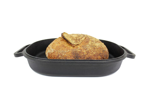 Pre-Seasoned Cast Iron Bread Baking Pan - Size: 39 X 26Cm