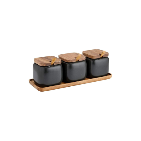 Essentials Charcoal Canister & Spoon Counter Set