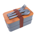 IS GIFT Wheat Straw Bento Box With Cutlerty