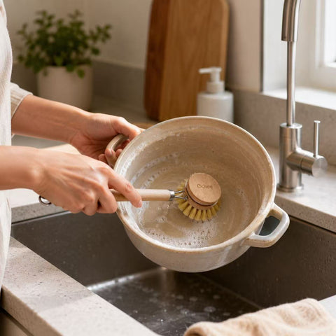 Klean Long-Handle Plastic-free Pot/Dish Brush with Replaceable Brush Head