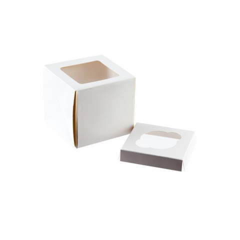 White Cupcake Box - 1 Cup - 4 X 4 Inch