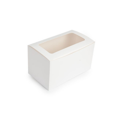 White Cupcake Box - 2 Cup - 4 X 7 Inch