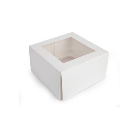 White Cupcake Box - 4 Cup - 7 X 7 Inch