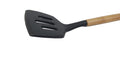 Black Silicone Slotted Lifter With Acacia Handle