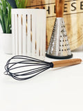 Acacia Handle With Black Silicone Wire Whisk
