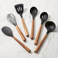 Acacia Handle With Black Silicone Wire Whisk