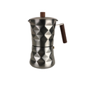 Diamond Moka Pot, Matte Silver