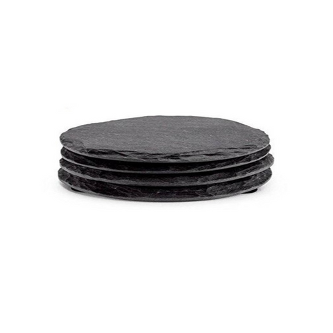 Slate 4 Piece Coaster - Size: 10Cm